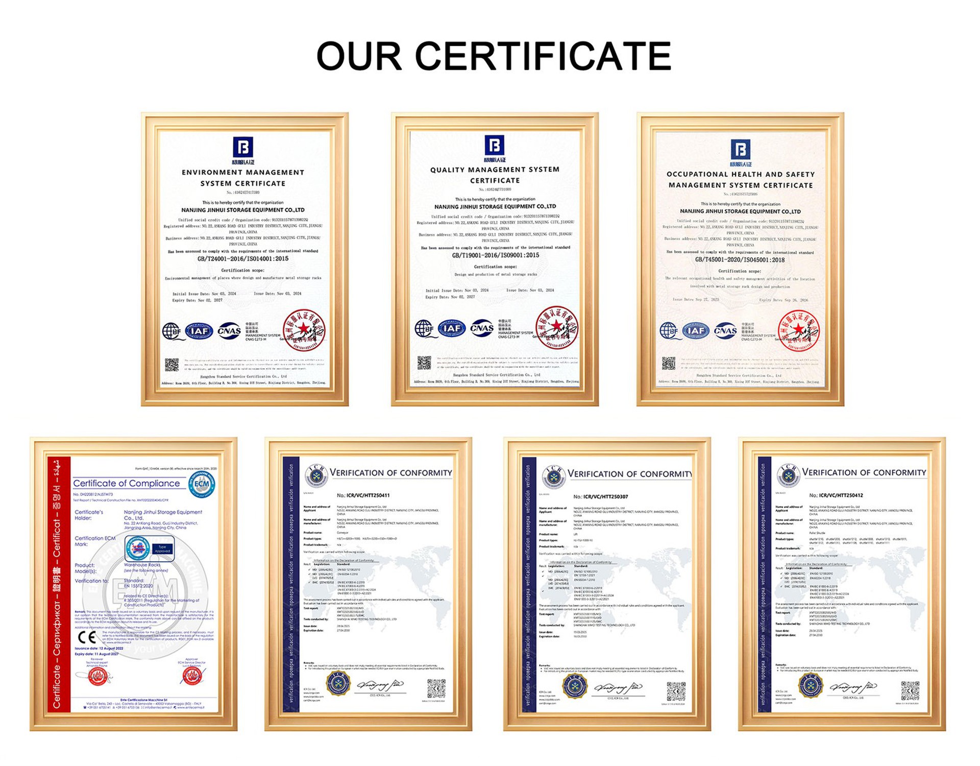 our certificate our certificate